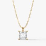 Princess Cut Solitaire Kolye Ucu (2.00 Karat