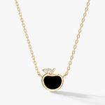 Black Enamel Apple Kolye