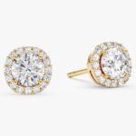 Yuvarlak Halo Tektas Kupeler (0.66 Ct Tw)