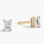 Emerald Cut Tektas Kupeler (0.25 Ct Tw)