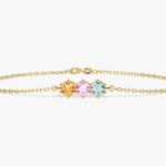 Round-Cut Multi-Stone Dogum Tasi Aile Bileklik