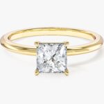 Princess Cut Solitaire Lab Grown Elmas Nisan Yuzuk (1.00 Ct)