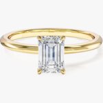 Emerald Cut Solitaire Moissanit Nisan Yuzuk (1.00 Ct)