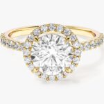 Yuvarlak Cut Moissanit Yuvarlak Halo Nisan Yuzuk (1.50 Ct)