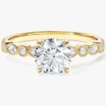 Milgrain Marquise Side Stone Moissanit Nisan Yuzuk (1.00 Ct)