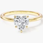 Kalp Cut Solitaire Lab Grown Elmas Nisan Yuzuk (1.00 Ct)