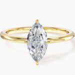 Marquise Cut Solitaire Lab Grown Elmas Nisan Yuzuk (1.00 Ct)