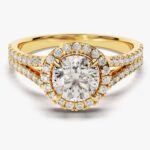 Split Double Yuzuk Halo Moissanit Nisan Yuzuk (1.00 Ct)