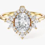 Vintage Halo Oval Moissanit Nisan Yuzuk (1.50 Ct)