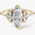Vintage Cluster Marquise Cut Lab Elmas Nisan Yuzuk (1.50 Ct)