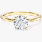 Gizli Halo Yuvarlak Moissanit Nisan Yuzuk (1.00 Ct)