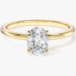 Gizli Halo Oval Moissanit Nisan Yuzuk (1.00 Ct)