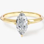 Knife Edge Marquise Moissanit Nisan Yuzuk (1.00 Ct)