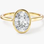Bezel Oval Lab Grown Elmas Nisan Yuzuk (2.00 Ct)