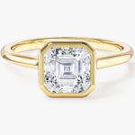 Bezel Asscher Moissanit Nisan Yuzuk (1.50 Ct)