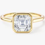 Bezel Asscher Moissanit Nisan Yuzuk (2.00 Ct)