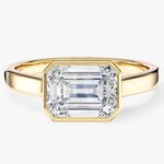 Flat Yuzuk Emerald Cut Moissanit Nisan Yuzuk