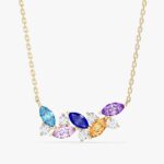 Multi Stone Marquise Dogum Tasi Kolye