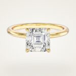 Asscher Cut Solitaire Moissanit Nisan Yuzuk (2.00 Ct)