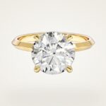 Knife Edge Yuvarlak Moissanit Nisan Yuzuk (3.00 Ct)