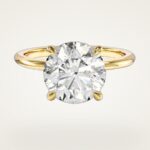 Gizli Halo Yuvarlak Moissanit Nisan Yuzuk (3.00 Ct)