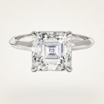 Knife Edge Asscher Moissanit Nisan Yuzuk (3.00 Ct)