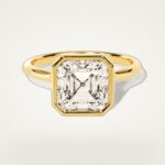 Bezel Asscher Moissanit Nisan Yuzuk (3.00 Ct)