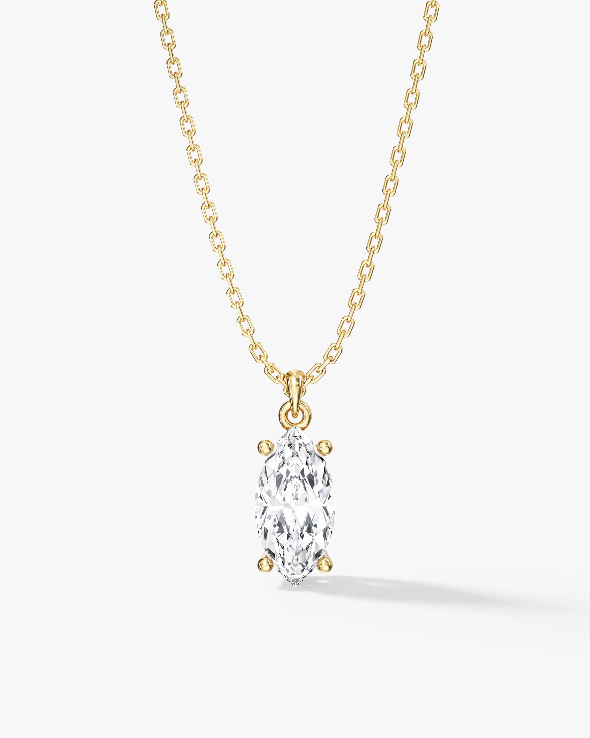 1-Y-150P-EPND0010 Marquise Cut Solitaire Kolye Ucu (1.50 Karat - Görsel 1