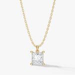 Princess Cut Solitaire Kolye Ucu (1.50 Karat