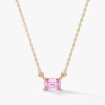 Emerald Cut Solitaire Dogum Tasi Kolye