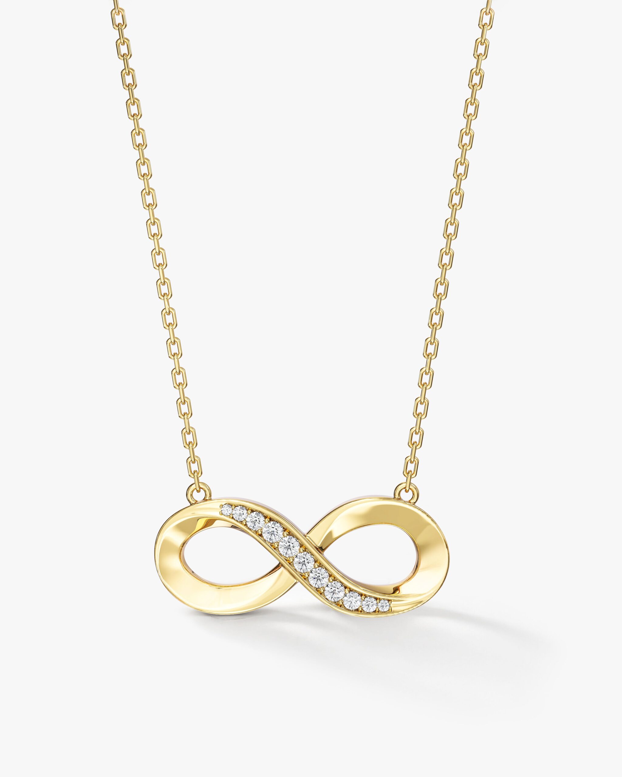 1-Y-EPND0018-1 Pave Set Sonsuzluk Kolye (0.11 Karat - Görsel 1