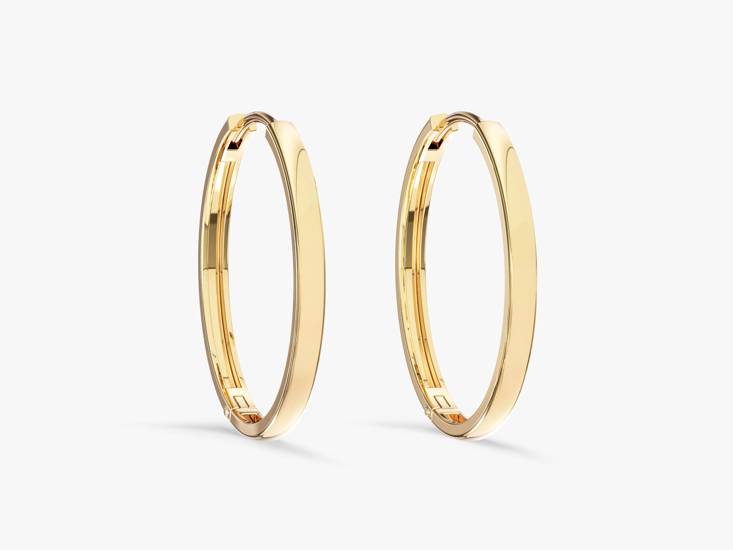 EAR0087-Y-1 Large Sade Halka Kupeler - Görsel 1
