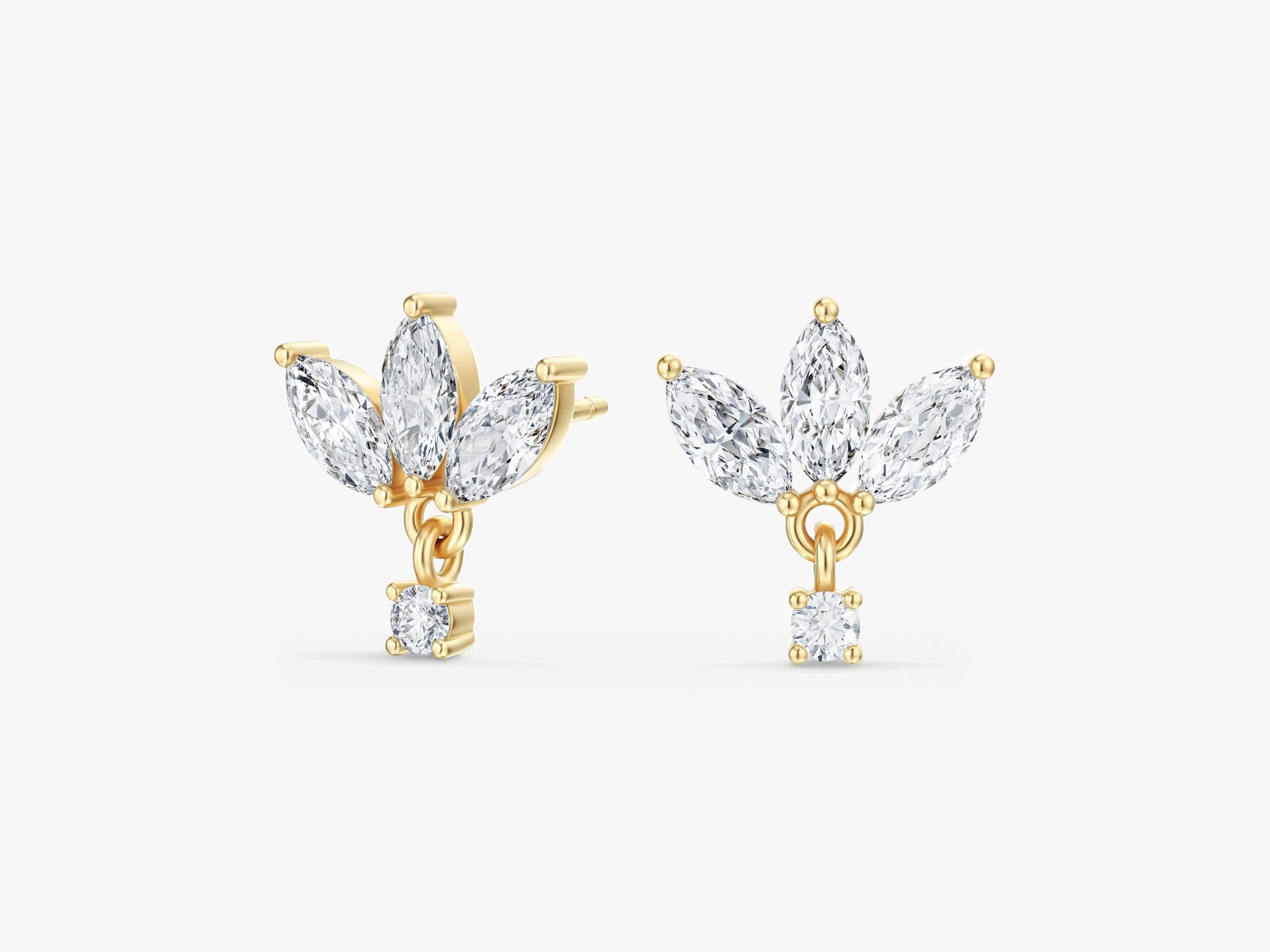 EAR0280-Y Marquise Crown Kupeler - Görsel 1