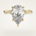 Armut Burgulu Moissanit Nisan Yuzuk With Pave Set Side Stones (3.00 Ct)